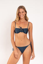 Load image into Gallery viewer, Model Front: Rio De Sol Haut Top Shimmer-Shark Balconet-Tie