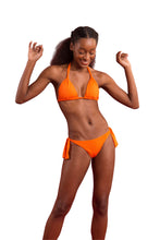 Load image into Gallery viewer, Model Front: Rio De Sol Bas Bottom Dots-Orange Italy