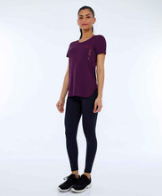 Load image into Gallery viewer, Image 02: Alto Giro Fitness Haut T-Shirt Skin Fit Inspiracionais Roxo