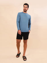 Load image into Gallery viewer, Model Front: Uv Line T-Shirt Longsleeve Uvpro Masc Indigo Upf50+