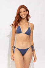 Load image into Gallery viewer, Model Front: Rio De Sol Bas Bottom Carmel-Blue Cheeky-Micro