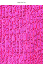 Load image into Gallery viewer, Image 05: Luli Fama Haut Top Wavy Ruched Bella Metallic Hot Pink