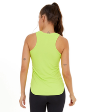 Load image into Gallery viewer, Model Back: Alto Giro Fitness Haut Regata Skin Fit Alongada Gola V Verde Acidlime