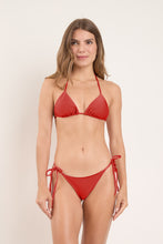 Load image into Gallery viewer, Model Front: Rio De Sol Bas Bottom Shimmer-Liquor Cheeky-Tie