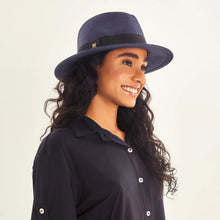 Load image into Gallery viewer, Image 04: Uv Line Chapeau Panama Hat Shanghai Imp Uni Navy Blue Upf50+