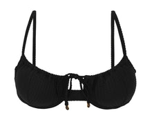 Load image into Gallery viewer, Product Front: Rio De Sol Haut Top Dots-Black Balconet-Tie
