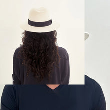 Load image into Gallery viewer, Model Back: Uv Line Chapeau Panama Hat Shanghai Imp Uni White Black Upf50+