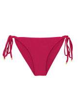 Load image into Gallery viewer, Product Front: Rio De Sol Bas Bottom Shimmer-Desejo Cheeky-Tie-Gold