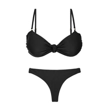 Load image into Gallery viewer, Product Front: Rio De Sol Ensemble Set Touch-Black Bandeau-Joy Mia