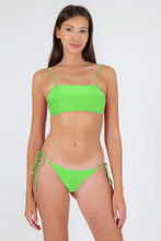 Load image into Gallery viewer, Model Front: Rio De Sol Ensemble Set Lemon Bandeau-Reto Ibiza-Comfy