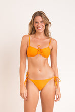 Load image into Gallery viewer, Model Front: Rio De Sol Haut Top Dots-Mango Balconet-Tie