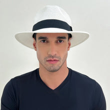 Load image into Gallery viewer, Image 05: Uv Line Chapeau Panama Hat Shanghai Imp Uni White Black Upf50+