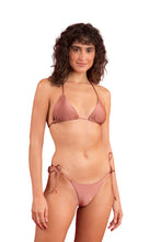 Load image into Gallery viewer, Model Front: Rio De Sol Ensemble Set Shimmer-Copper Tri-Inv Cheeky-Tie