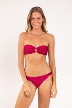 Load image into Gallery viewer, Model Front: Rio De Sol Bas Bottom Shimmer-Desejo Leblon