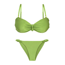 Load image into Gallery viewer, Product Front: Rio De Sol Ensemble Set Shimmer-Botanica Bandeau-Crispy Cheeky-Crispy