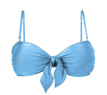 Load image into Gallery viewer, Product Front: Rio De Sol Haut Top Shimmer-Baltic-Sea Bandeau-Knot