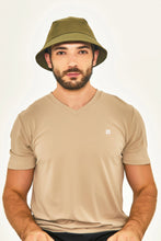 Load image into Gallery viewer, Model Front: Uv Line Bob Hat Toronto Colors Masc Military Green Upf50+