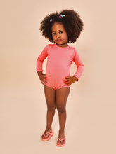 Load image into Gallery viewer, Model Front: Uv Line Maillot De Bain Bébé Baby Longsleeve Swimsuit Coral Upf50+