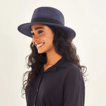 Load image into Gallery viewer, Image 02: Uv Line Chapeau Panama Hat Shanghai Imp Uni Navy Blue Upf50+