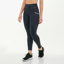 Load image into Gallery viewer, Model Front: Alto Giro Fitness Bas Legging Hyper Com Laser Lateral Preto
