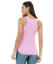 Load image into Gallery viewer, Model Back: Alto Giro Fitness Haut Regata Skin Fit Alongada Rosa Happiness