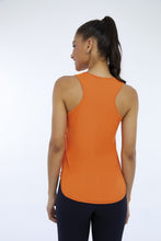 Load image into Gallery viewer, Model Back: Alto Giro Fitness Haut Regata Skin Fit Inspiracional Laranja Orangeade