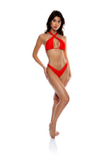 Load image into Gallery viewer, Model Front: Luli Fama Haut Top Cross High Lava Red