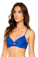 Load image into Gallery viewer, Image 02: Luli Fama Haut Top Peek A Boo Stardust Royal Blue