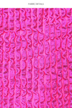 Load image into Gallery viewer, Image 05: Luli Fama Haut Top Wavy Ruched Bella Metallic Hot Pink