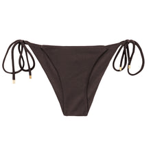 Load image into Gallery viewer, Product Front: Rio De Sol Bas Bottom Shimmer-Coffee Cheeky-Tie