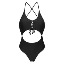 Load image into Gallery viewer, Product Front: Rio De Sol Une Pièce Dots-Black Ivy Strap
