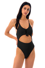 Load image into Gallery viewer, Model Front: Rio De Sol Une Pièce Dots-Black Ivy Strap