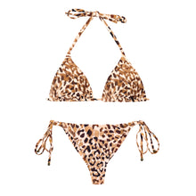 Load image into Gallery viewer, Product Front: Rio De Sol Ensemble Set Leopard Tri-Inv Cheeky-Tie
