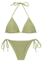 Load image into Gallery viewer, Product Front: Rio De Sol Ensemble Set Oliva Tri-Inv Cheeky-Tie