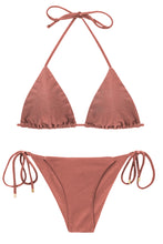 Load image into Gallery viewer, Product Front: Rio De Sol Ensemble Set Shimmer-Copper Tri-Inv Cheeky-Tie