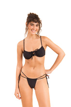 Load image into Gallery viewer, Model Front: Rio De Sol Haut Top Dots-Black Balconet-Tie