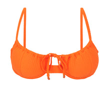 Load image into Gallery viewer, Product Front: Rio De Sol Haut Top Dots-Orange Balconet-Tie