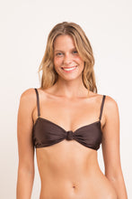 Load image into Gallery viewer, Gallery: Rio De Sol Haut Top Shimmer-Coffee Bandeau-Joy