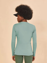 Load image into Gallery viewer, Model Back: Uv Line T-Shirt Longsleeve Fem New Fit Verde Agua Upf50+
