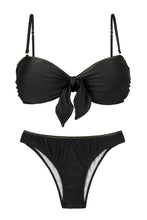 Load image into Gallery viewer, Product Front: Rio De Sol Ensemble Set Shimmer-Black Bandeau-No Essential
