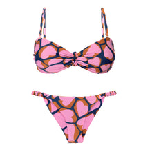 Load image into Gallery viewer, Product Front: Rio De Sol Ensemble Set Amore-Pink Bandeau-Crispy Cheeky-Crispy
