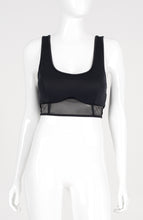 Load image into Gallery viewer, Model Front: Alto Giro Fitness Haut Top Light Transparencia Preto
