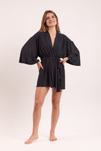Load image into Gallery viewer, Image 06: Rio De Sol Robe De Plage Black Kimono
