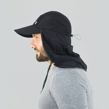 Load image into Gallery viewer, Model Back: Uv Line Chapeau Legionnaire Neck Cap Africa 2021 Masc Black Upf50+
