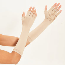 Load image into Gallery viewer, Image 04: Uv Line Gants Long Gloves Uni Chocolate Upf50+
