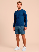 Load image into Gallery viewer, Model Front: Uv Line T-Shirt Longsleeve Uvpro Masc Cobalt Upf50+
