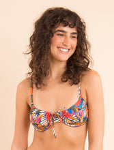 Load image into Gallery viewer, Model Front: Rio De Sol Haut Top Jungle Balconet-Tie
