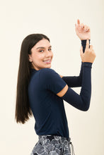 Load image into Gallery viewer, Gallery: Uv Line Gants Sun-Protection Sleeve Navy Upf50+
