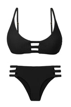 Load image into Gallery viewer, Product Front: Rio De Sol Ensemble Set Bora-Black Bra-Trio Madrid-Trio
