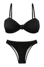 Load image into Gallery viewer, Product Front: Rio De Sol Ensemble Set Shimmer-Black Bandeau-Joy Essential
